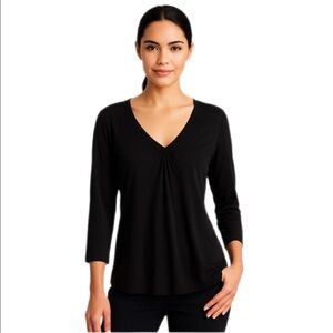 Ann Taylor Loft Petites Black V-Neck Top – Size S/P